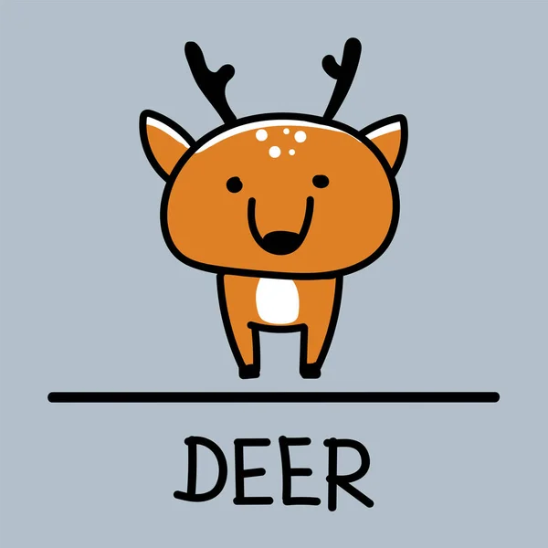 Cerf style dessiné à la main . — Image vectorielle