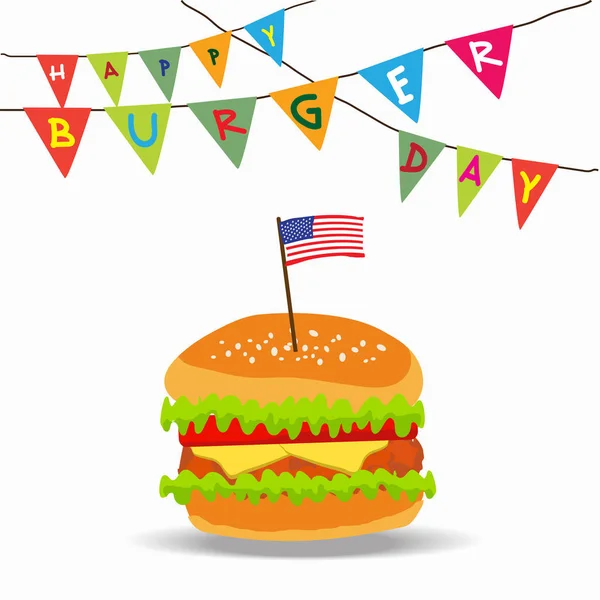 Dia nacional do hambúrguer . — Vetor de Stock