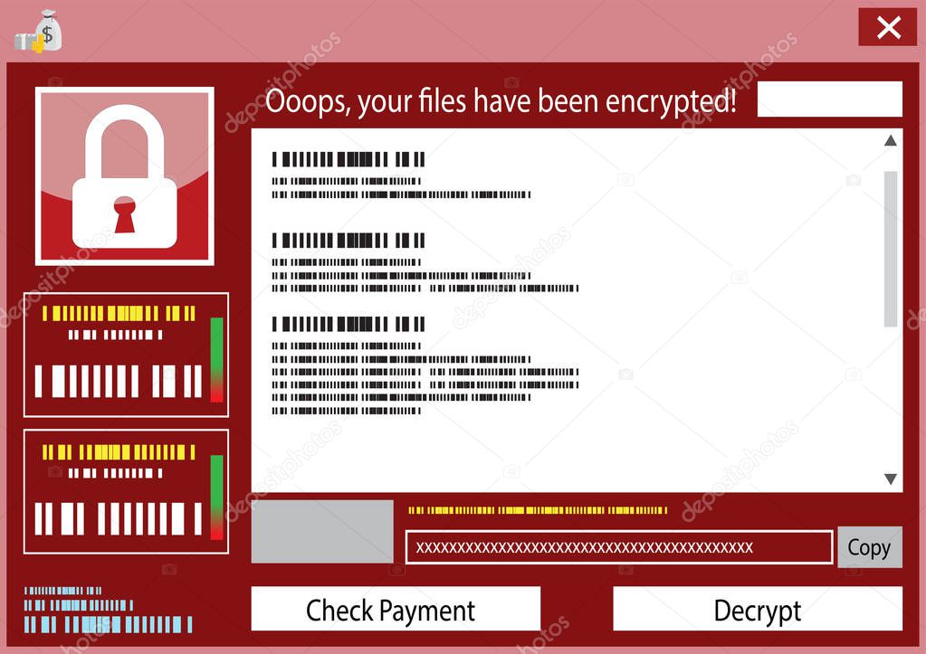 Malware wanna cry Ransom ware virus encrypted