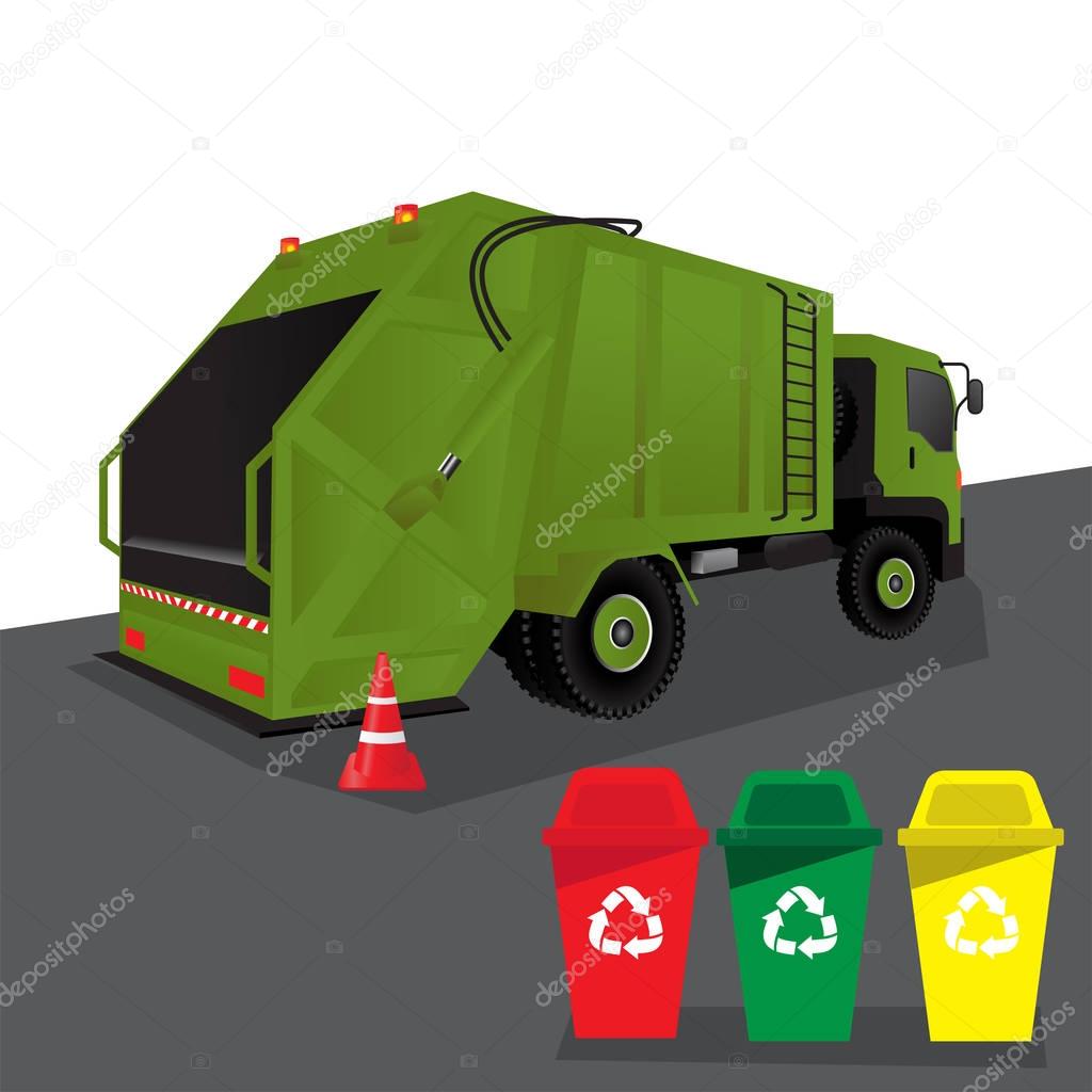 Garbage Truck, vector illustration.