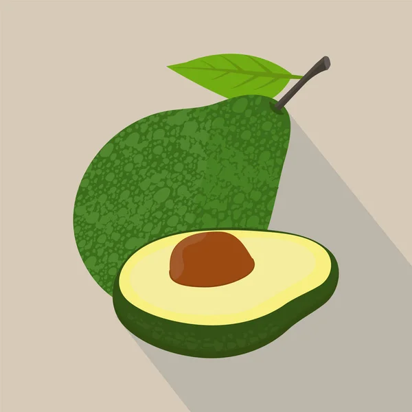 Avocado isoliert flachen Stil, Vektorillustration. — Stockvektor