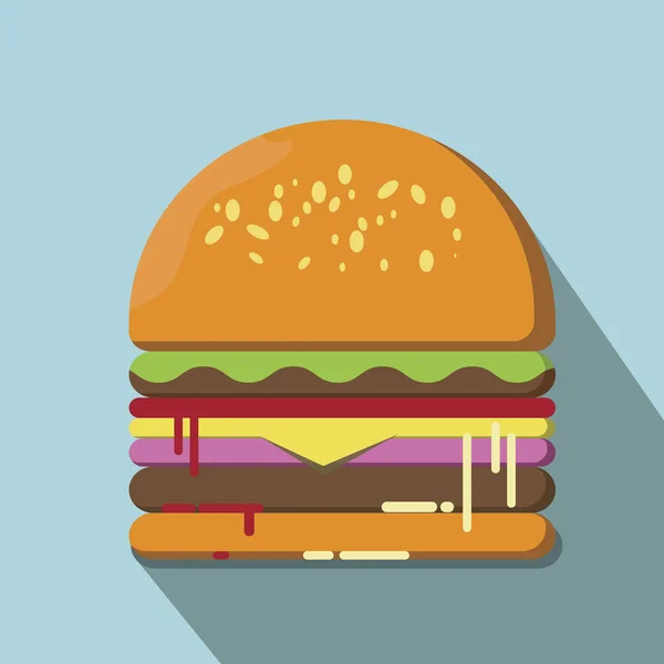Illustration vectorielle de style plat hamburger . — Image vectorielle