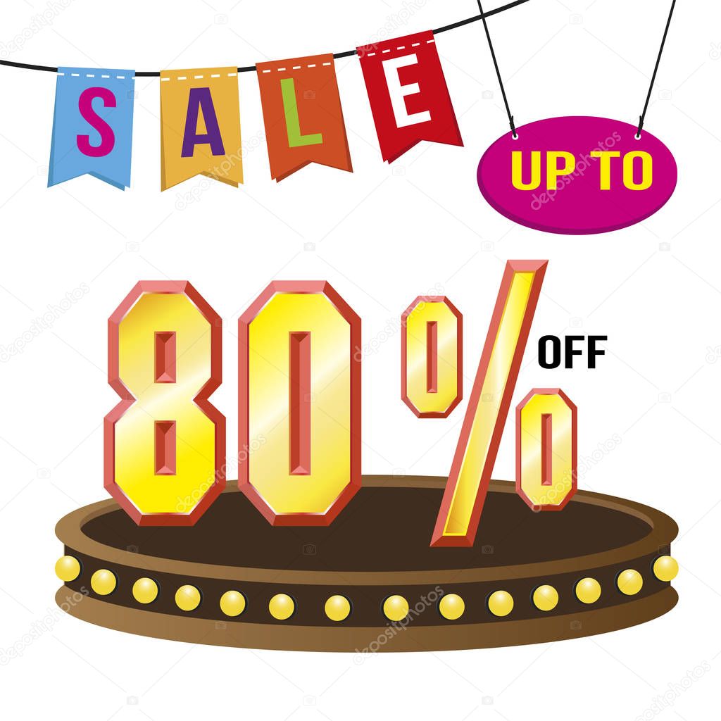 Special 80% offer sale tag isolated vector illustration. 