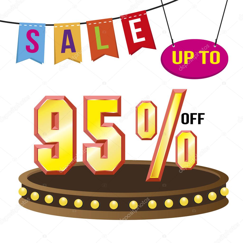 Special 95% offer sale tag isolated vector illustration. 