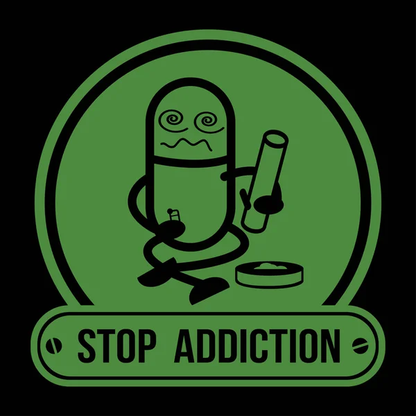 Campaña sin etiqueta de drogas, Alto a la adicción Marihuana, ilustración vectorial . — Archivo Imágenes Vectoriales
