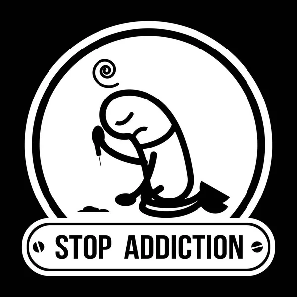 Campaña sin etiqueta de drogas, Alto a la adicción Cocaína, ilustración vectorial . — Archivo Imágenes Vectoriales