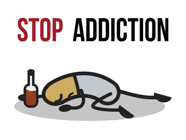 Detener la adicción, el alcohol, la ilustración vectorial conceptual . — Archivo Imágenes Vectoriales