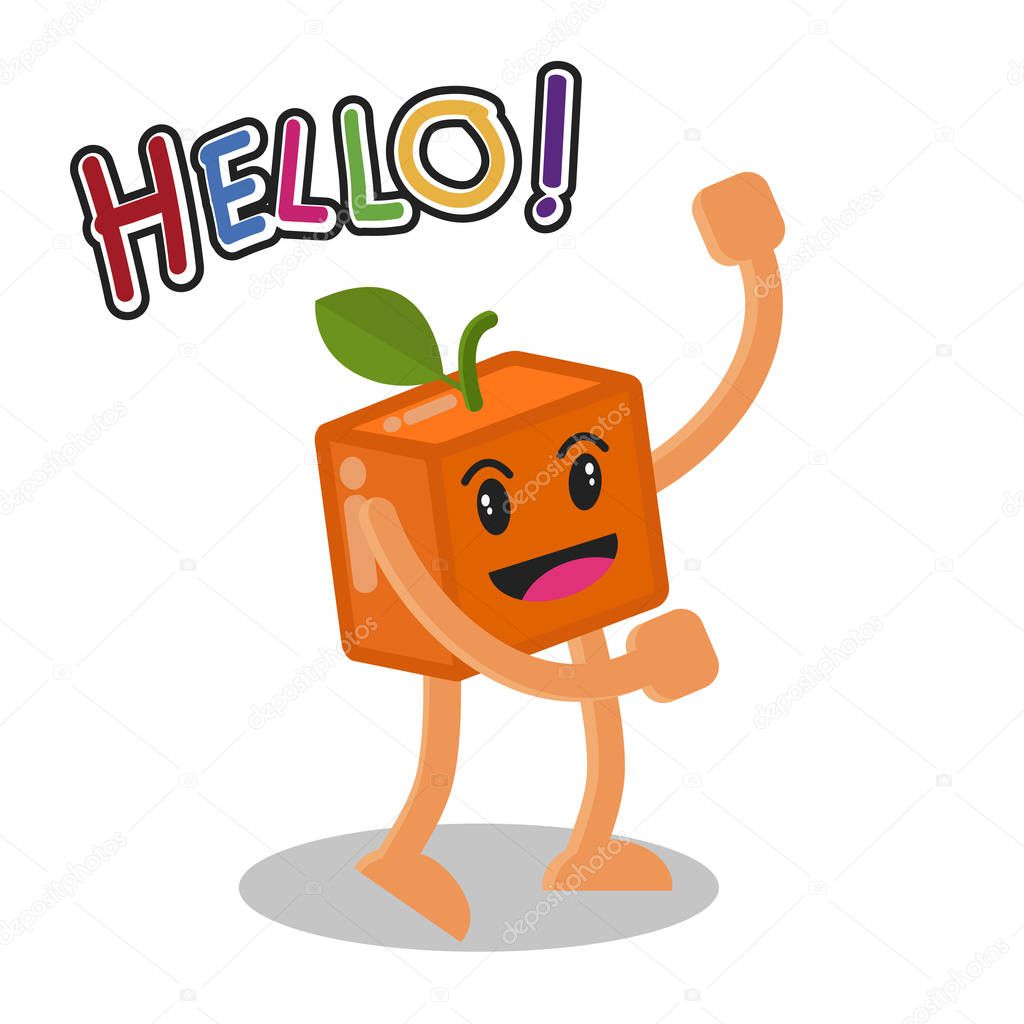 Smiling Orange Fruit Cartoon Mascot Character Isolated On White Background.