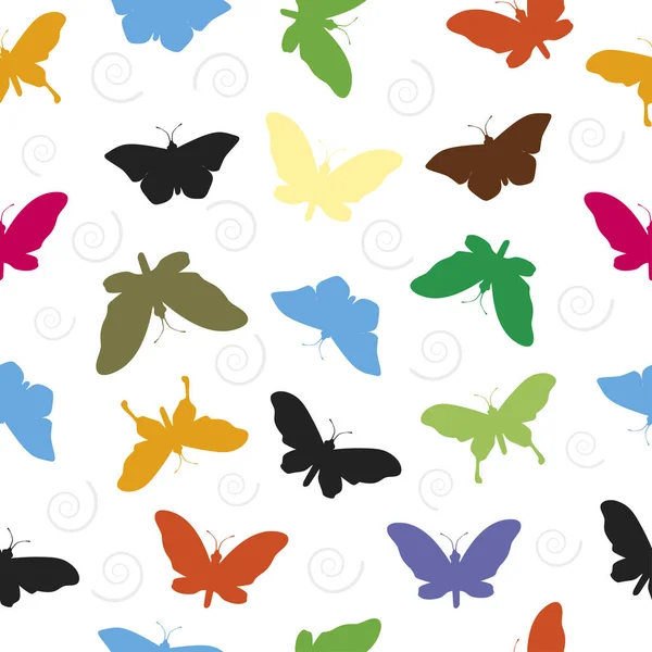 Patrón de mariposa fondo sin costuras . — Vector de stock