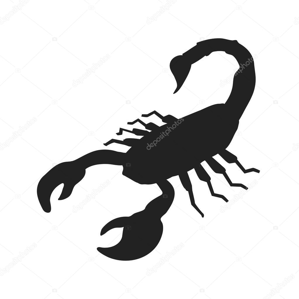 Scorpion icon, Scorpion silhouette isolated vector illustration.