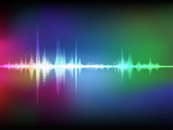 Färgglad abstrakt digitalt ljud våg oscillerande bakgrund. — Stock vektor