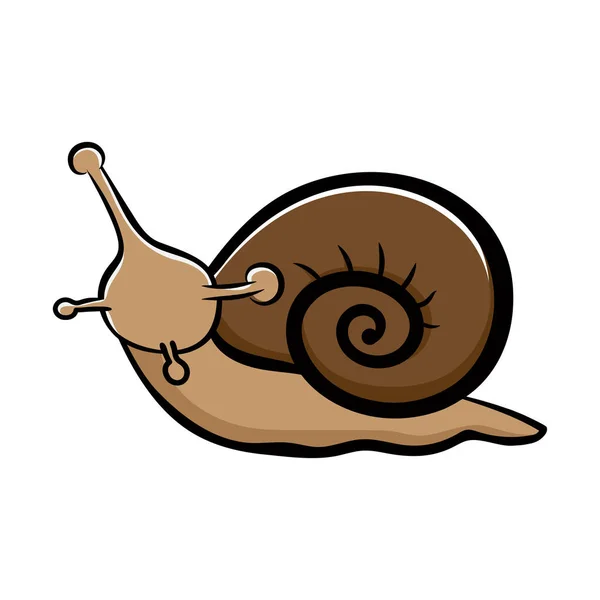 可爱的蜗牛孤立无援 — 图库矢量图片