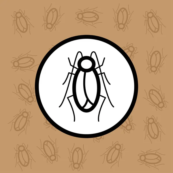 ゴキブリ アイコン記号と茶色の背景上のシンボル — ストックベクタ