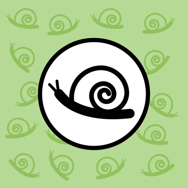 Caracol icono signo y símbolo sobre fondo verde — Archivo Imágenes Vectoriales