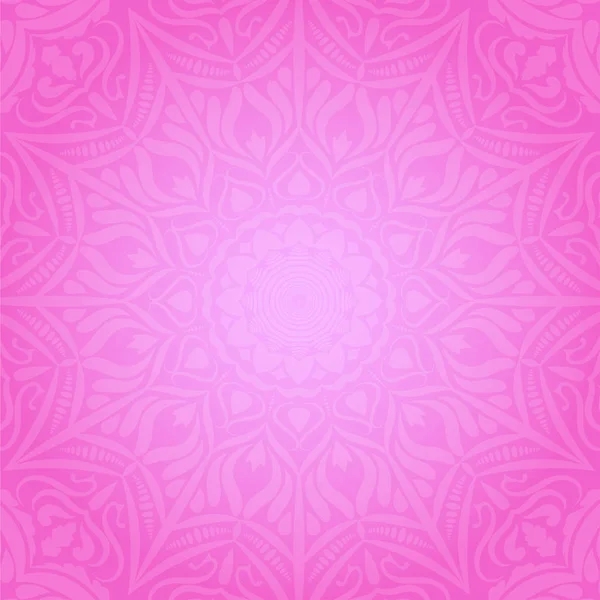 Elemento redondo decorativo étnico rosa suave fondo — Vector de stock