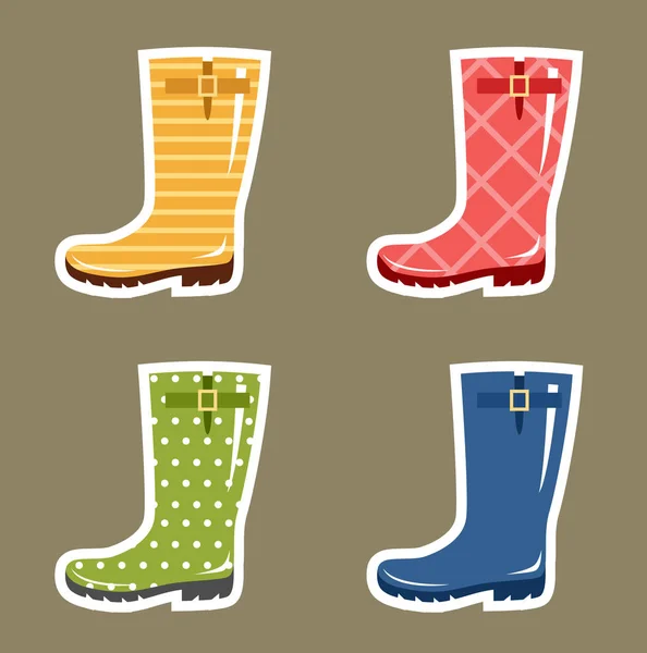 Stickers gumboots. Vector — Stock Vector