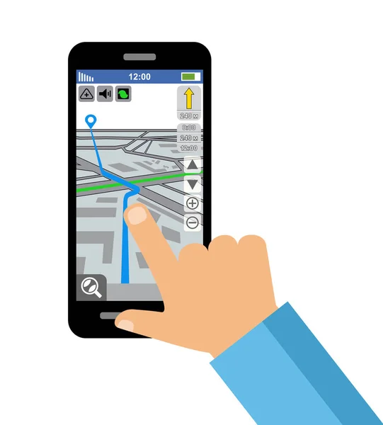 スマート フォンの画面で都市の地図 — ストックベクタ
