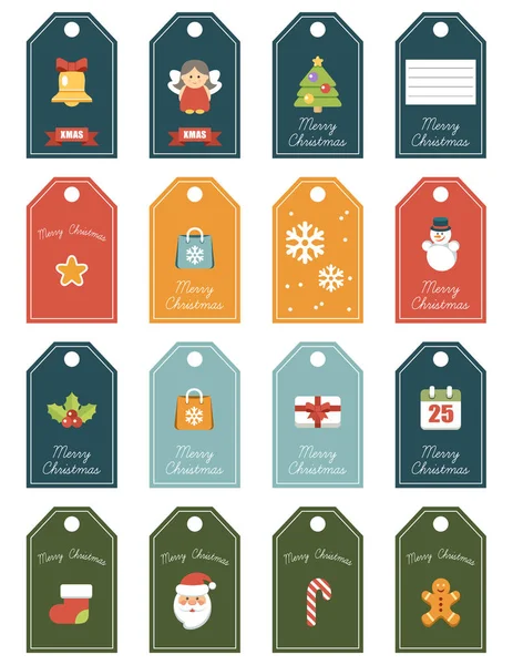 Christmas 16 labels — Stock Vector