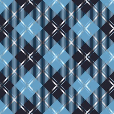 Tartan sorunsuz vektör desen beyaz-mavi renk