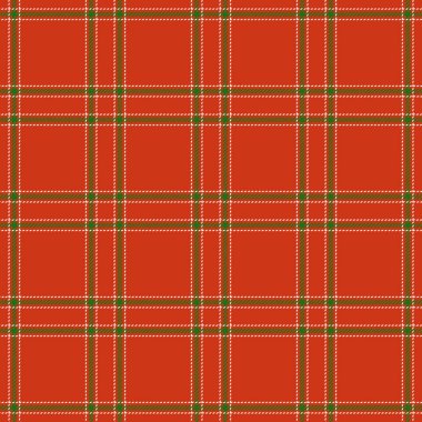 Noel tartan sorunsuz vektör desen sırıtış ve kırmızı renklerde
