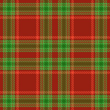 Noel tartan sorunsuz vektör desen sırıtış ve kırmızı renklerde