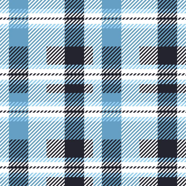 Тартанские бесшовные векторные узоры в бело-голубых цветах — стоковый вектор