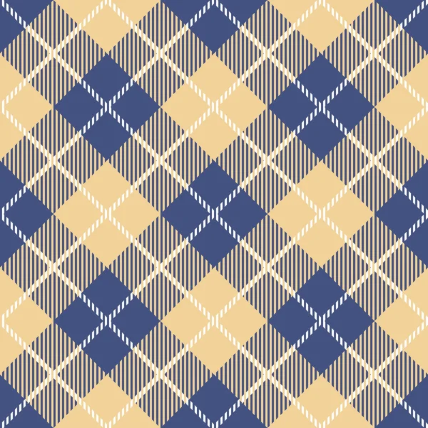 Patrones vectoriales sin costura de tartán en colores azul-amarillo — Archivo Imágenes Vectoriales