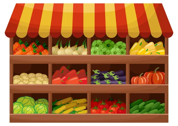 Producteur de légumes boutique — Image vectorielle