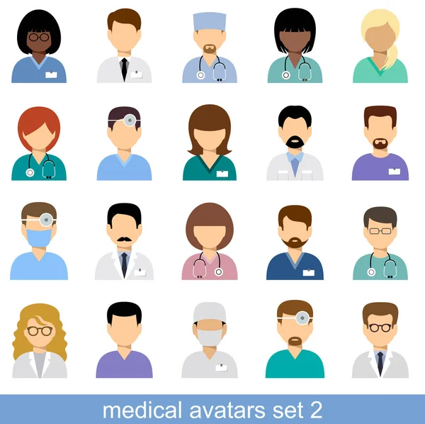 Медицинские аватары, команда врачей — стоковый вектор