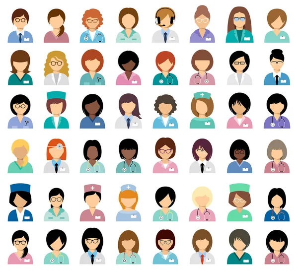 Kadın tıbbi avatarları — Stok Vektör