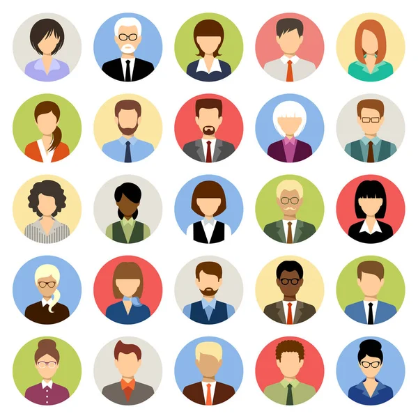 Аватары деловых людей в кругу — стоковый вектор