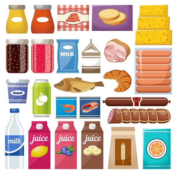 Set of different products — Stock Vector