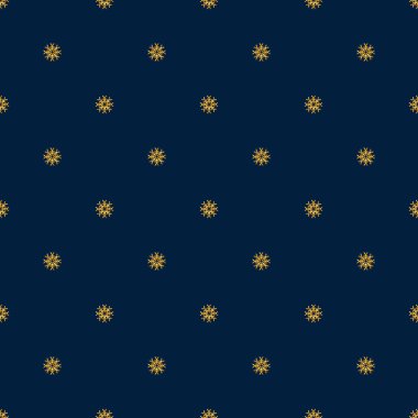 Altın kar taneleri ile mavi seamless modeli