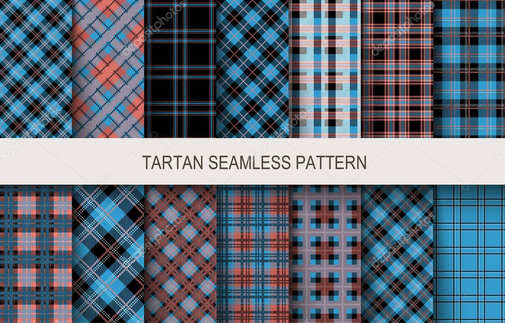 Tartan seamless patterns
