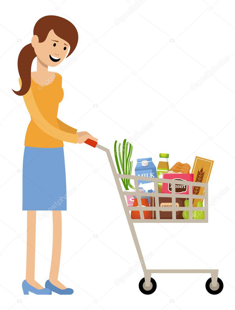 Woman with a grocery basket