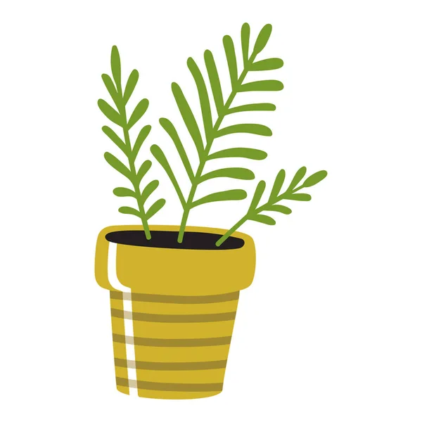 Planten in pot op witte achtergrond — Stockvector