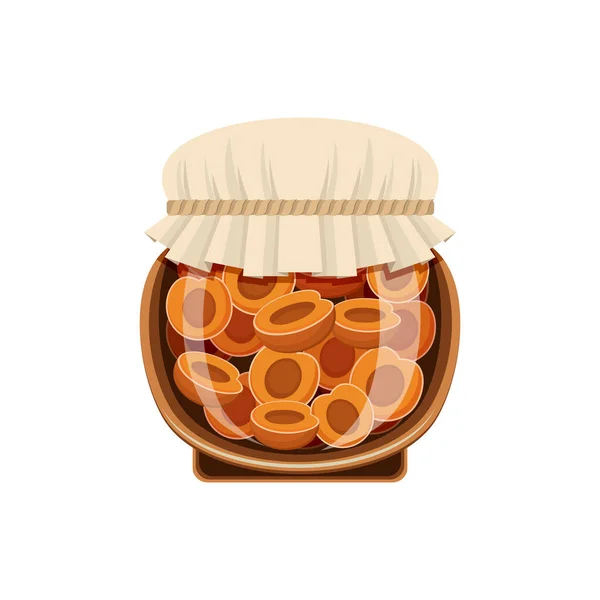 Banque Confiture Abricot Sur Fond Blanc Illustration Vectorielle — Image vectorielle