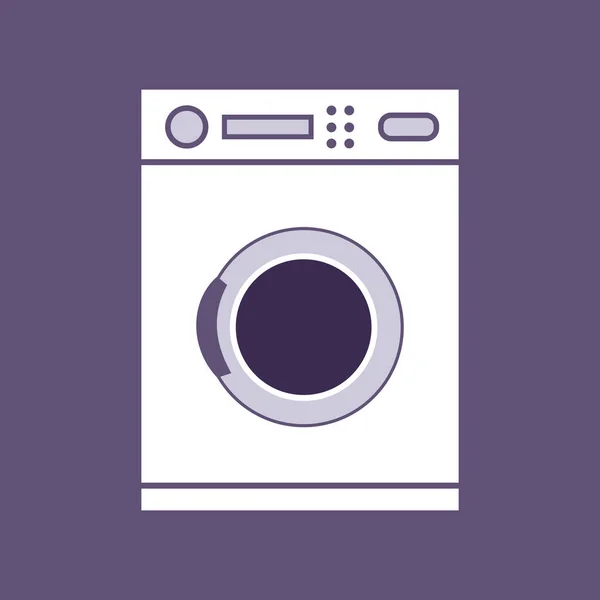 Wasmachine Geïsoleerd Huishoudelijke Keukenapparatuur Vector Platte Illustratie — Stockvector