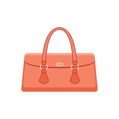 Beyaz arka planda kadın çantası. Vektör düz resimleme.