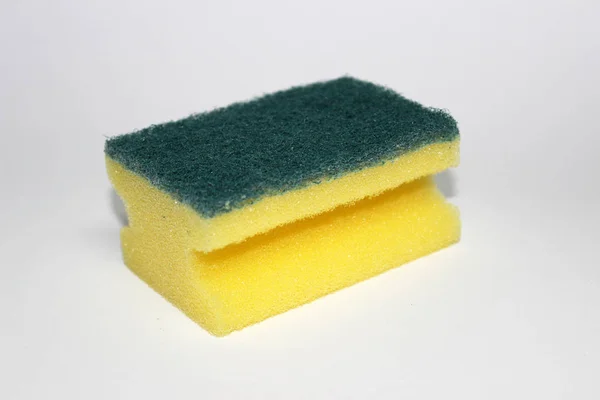 Dish sponge on the isolated white background — Stock Photo, Image