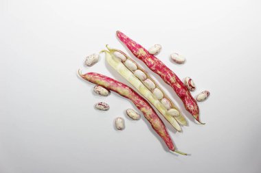 Roma fasulye izole beyaz zemin üzerine 