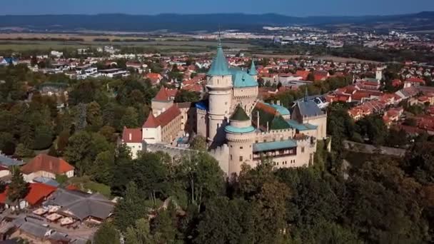 Letecký pohled na slavného zámku Bojnice, Slovensko