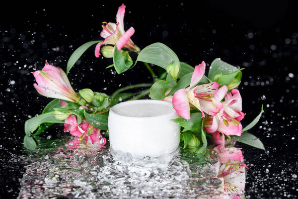 face cream with flowers