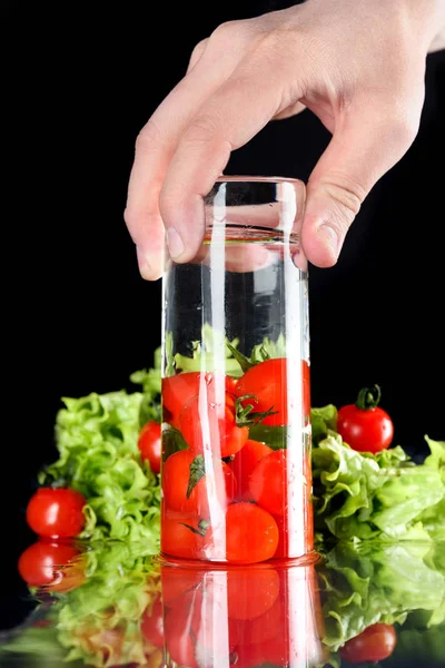 Cherry tomatoes and lettuce — Stock Photo, Image