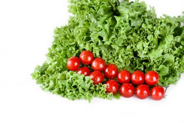 ile domates marul salata yaprakları