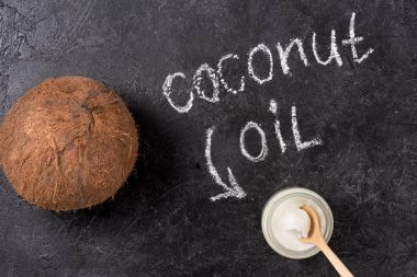 Coconut oil and nut  clipart