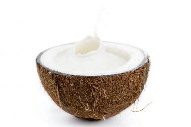 ripe tropical coconut with milk clipart