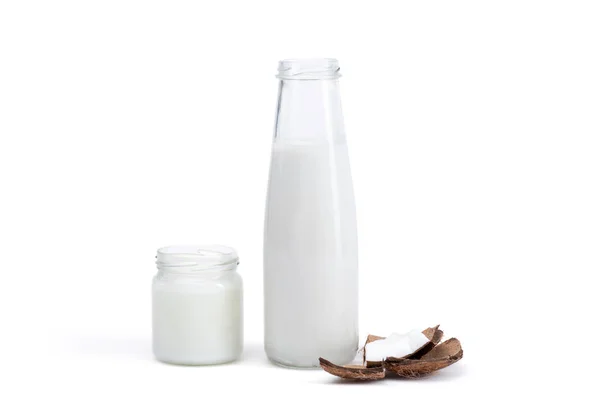 Coconut oil and coconut milk — Stock Photo, Image