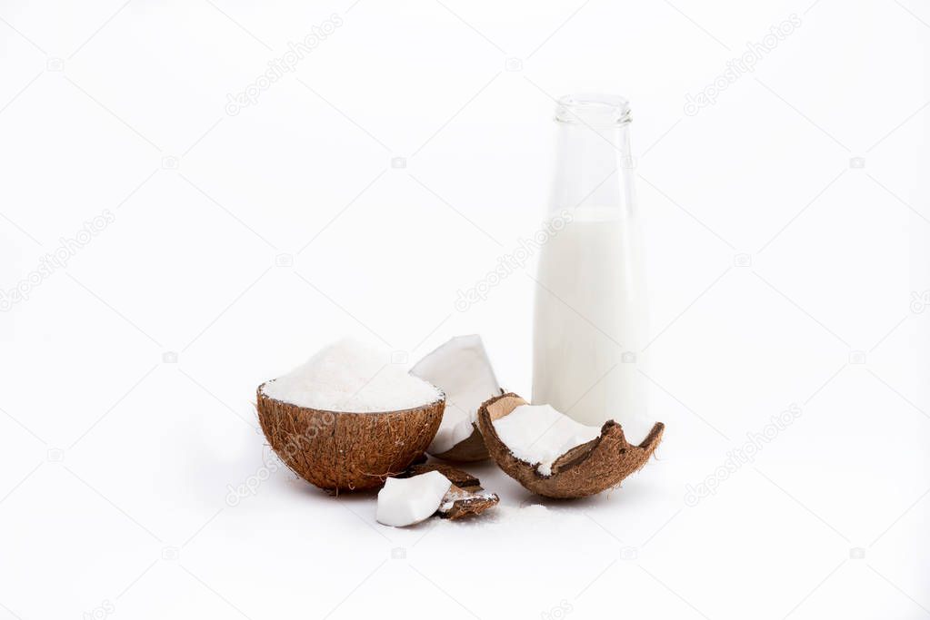 coconut milk in bottle