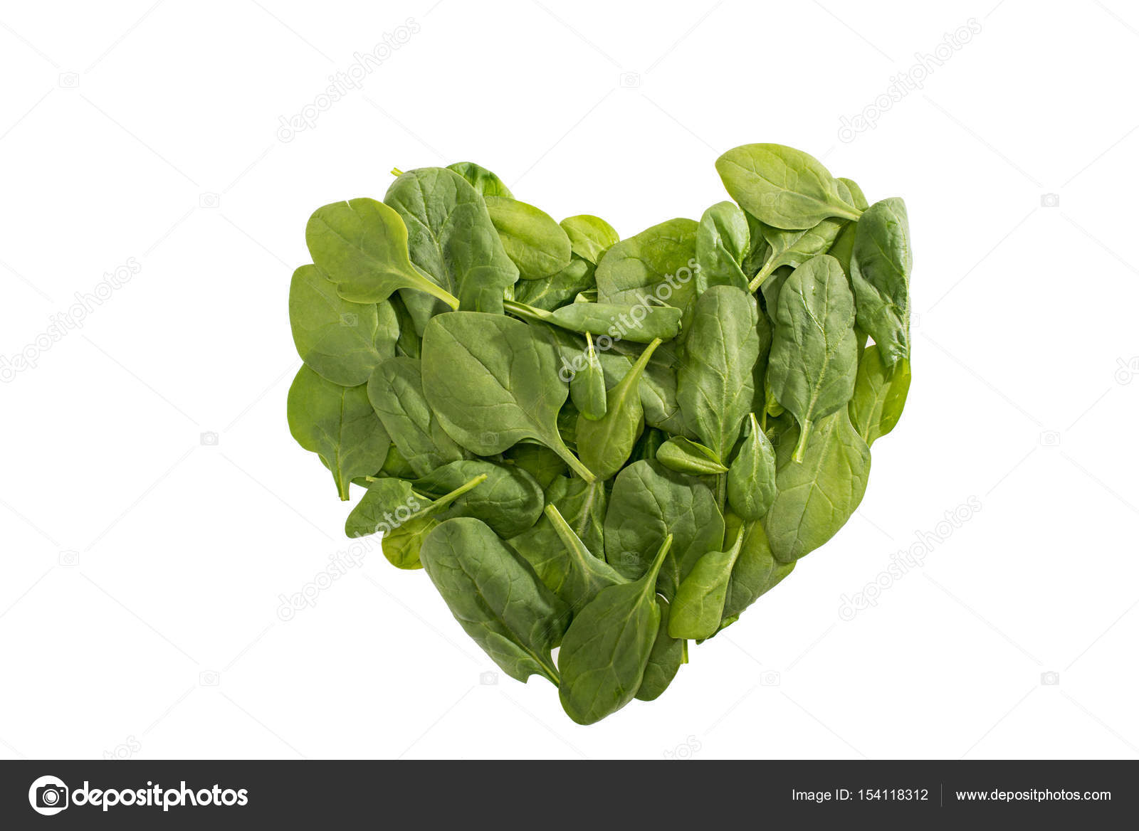 Heart shaped spinach leaves Stock Photo by ©alebloshka 154118312